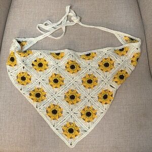 Sunflower Crochet Hair Scarf